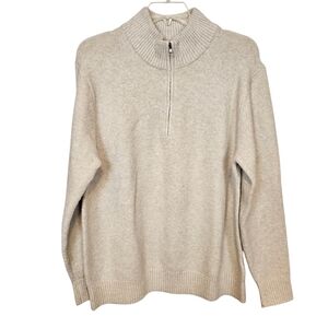 Uniqlo Wool Blend Souffle Yarn Half Zip Long Sleeve Sweater Mens